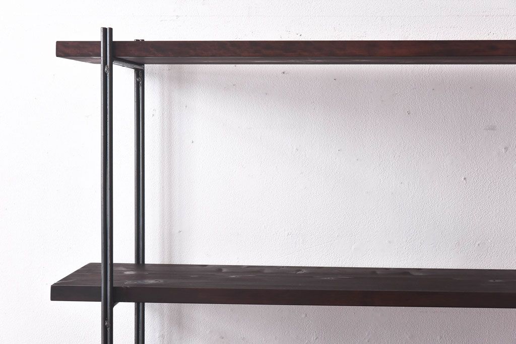 ラフジュ工房オリジナル ディスプレイに活躍する薄型アイアンラック【中】(陳列棚、飾り棚)(1)